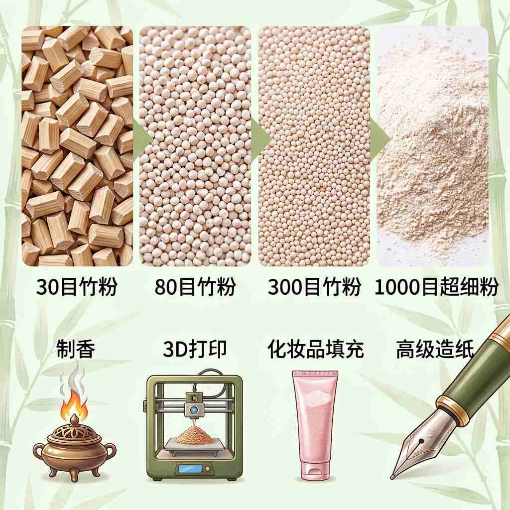 30-1000目竹粉加工工艺及多行业适配技术